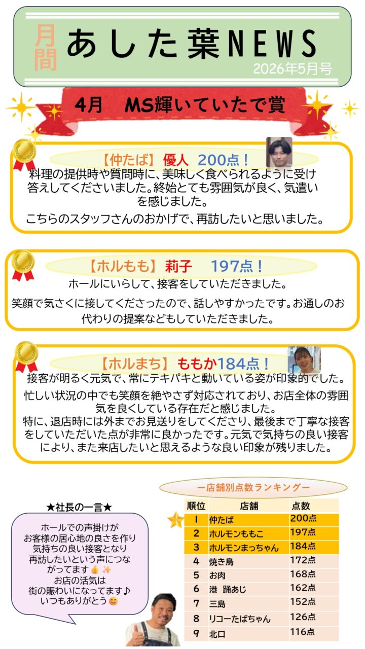 社内報を更新しました★